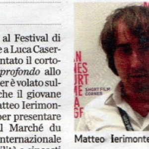 Articolo di giornale sulla mia esperienza a Cannes 2013